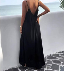 Дамска дълга рокля L9115 черен 