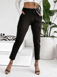 Дамски спортен панталон с джобове K6131 черен 