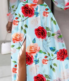 Дамска рокля с флорални мотиви 612001