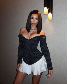 Дамски стилен комплект пола и блуза A6104