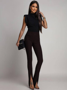 Елегантен дамски бляскав топ с висока яка K7586 черен 