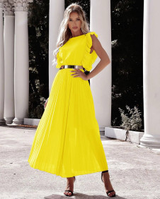 Дамска дълга рокля A0990 жълт 