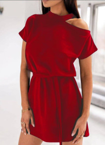 Дамска свободна рокля J7409 червен 