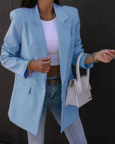 Дамско елегантно сако с хастар 6320 светло син
