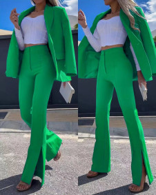 Дамски комплект сако и панталон 6429 зелен