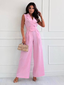 Дамски елегантен гащеризон K26601 розов